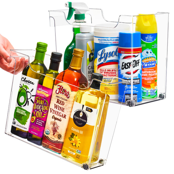 Pantry & Under-Sink Roll-Out Bottle Organizer Bins (Set of 2)