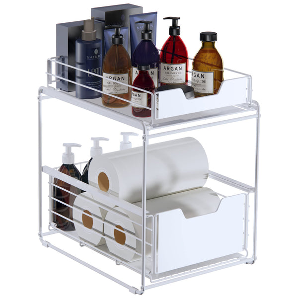 Under-Sink Organizer - 2-Tier Sliding Pull-Out Drawer Rack