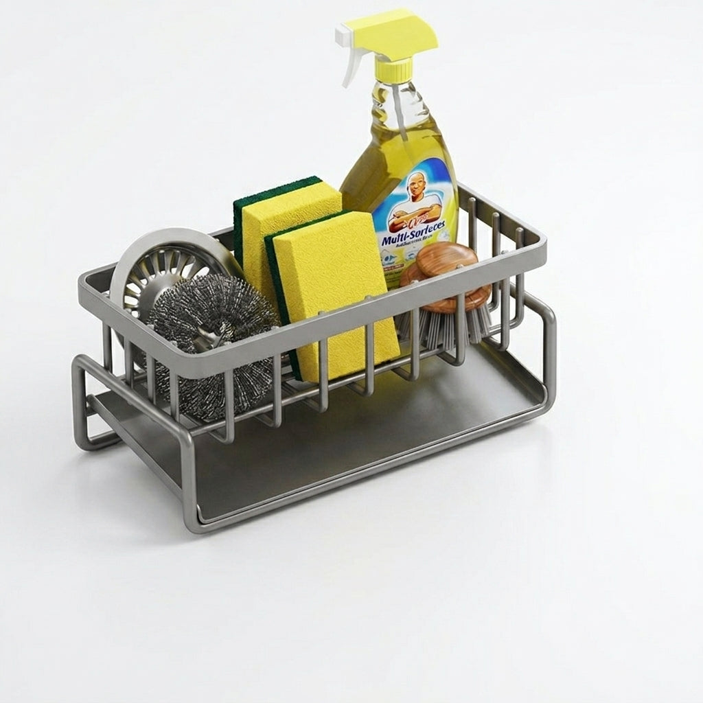 Over-Sink Caddy Organizer - Sponge, Brush & Dish Soap Holder Rack