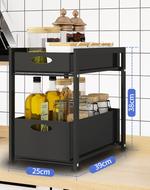 Under-Sink Bottle Organizer - 2-Tier Pull-Out Cabinet Shelf