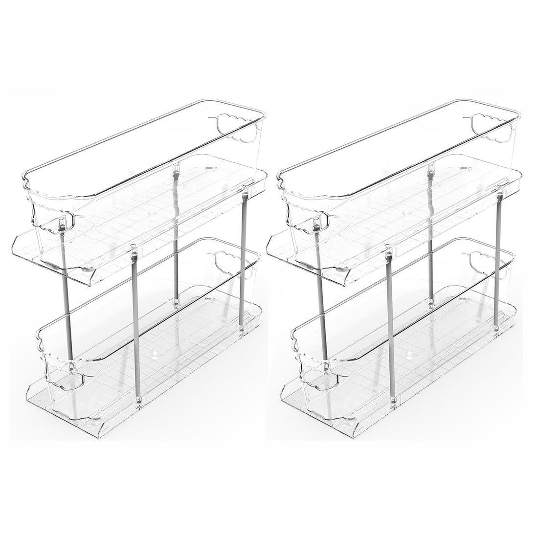 Under-Sink Organizer - 2-Tier Clear Pull-Out Cabinet Storage Shelf