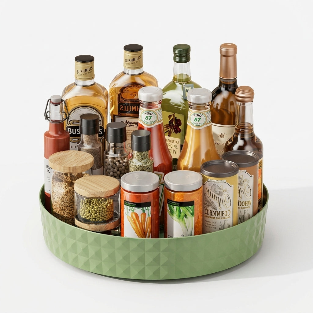 Spinning Kitchen Turntable - Rotating Pantry & Condiment Organizer